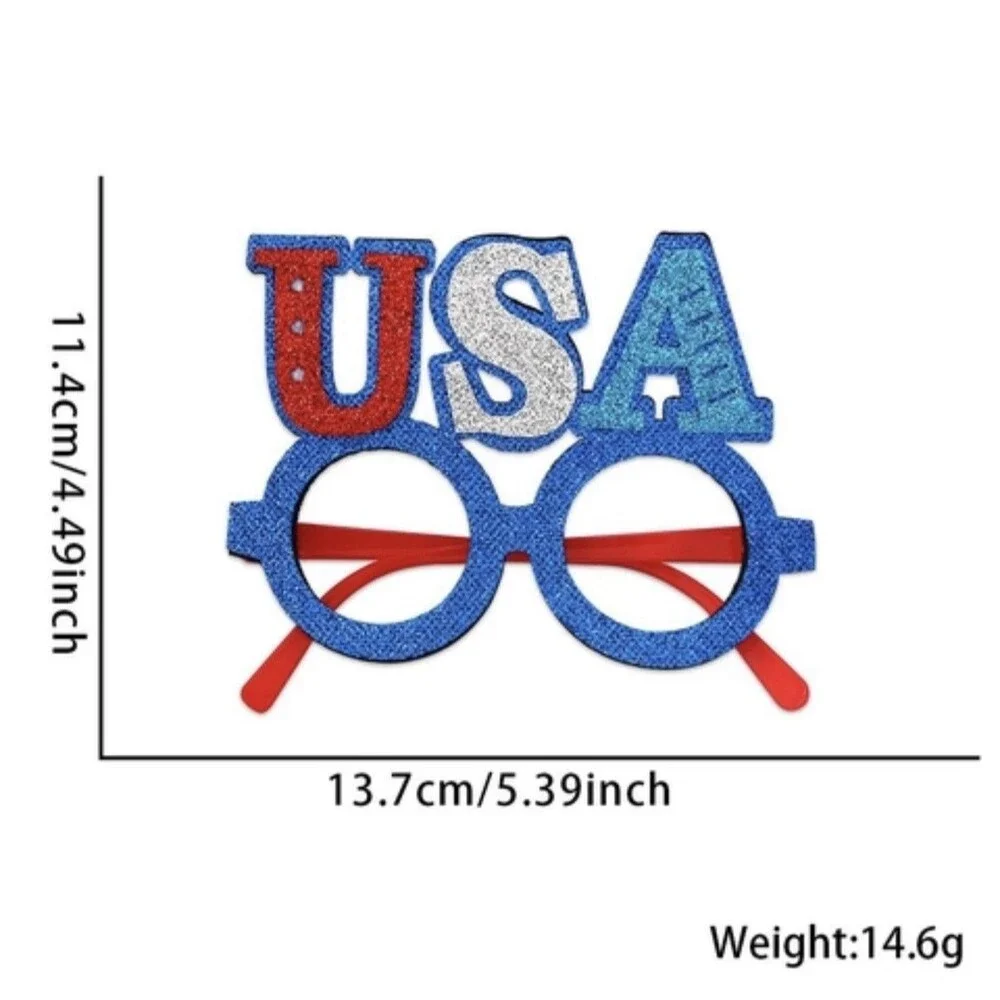 🇺🇸 USA 4th Of July Glitter Glasses Patriotic Party Prop Accessory Set of 4 New